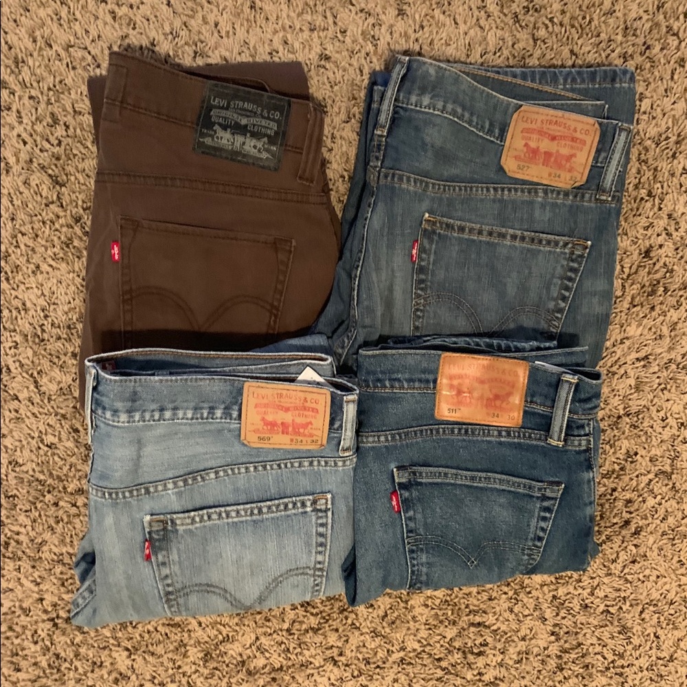 Men’s Levi Strauss Jeans 511 527 569 Lot 34x30/32